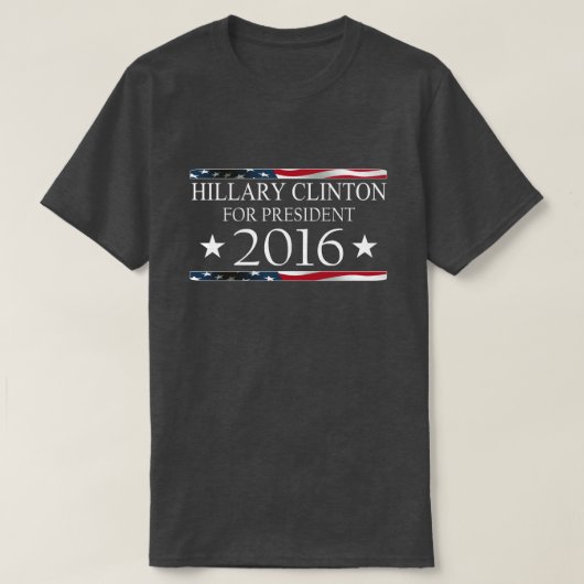 T-shirt Président 2016 drapeau américain de Hillary (Design devant)