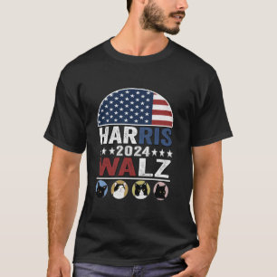 T-shirt Président Kamala Harris Drôle Chat Ladies Haris Wa