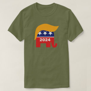 T-shirt Président Trump 2024 Éléphant Républicain Logo Che