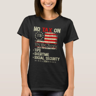 T-shirt Président Trump 2024 Pas D'Impôt Sur Les Pourboire
