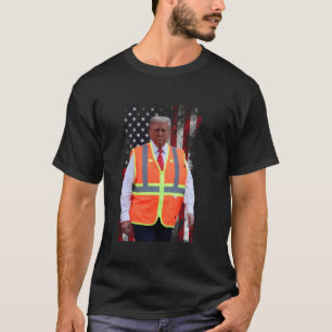 T-shirt Président Trump Garbage Truck Worker Vest USA Drap