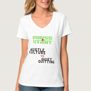 T-SHIRT PRESSE DÉMARRER, CULTURE DES MAIN CONTRE QUITTER T