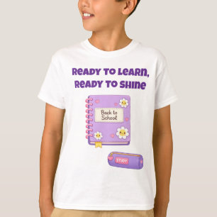 T-shirt Prêt à apprendre, prêt à briller Mignon retour à l