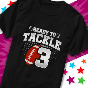 T-shirt Prêt à attaquer 3 Football Party 3e anniversaire