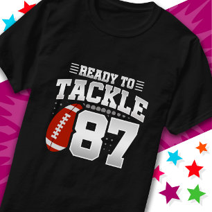 T-shirt Prêt à attaquer 87 Football Party 87e anniversaire