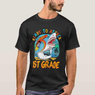 T-shirt Prêt À Attaquer La 1Ère Année De Retour À L'École 