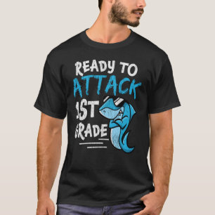 T-shirt Prêt à attaquer la rentrée en 1re année de requin 