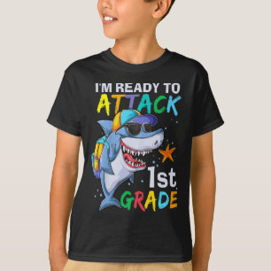 T-shirt Prêt À Attaquer Le Requin De 1Ere Année De Retour 