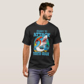 T-shirt Prêt À Attaquer Le Requin De 4E Année À L'École (Devant entier)