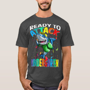 T-shirt Prêt À Attaquer Le Requin De La Maternelle À L'Éco