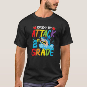 T-shirt Prêt À Attaquer Les Garçons De Requin De 2E Année