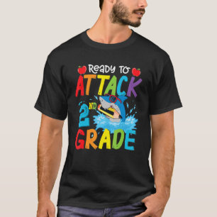 T-shirt Prêt À Attaquer Les Garçons De Requin De 2E Année