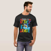 T-shirt Prêt À Attaquer Les Garçons De Requin De 2E Année (Devant entier)