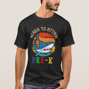 T-shirt Prêt à attaquer PRE K Shark d'abord à l'école