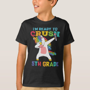 T-shirt Prêt à déchirer en 5e année Licorne Mignonne École