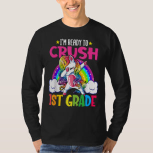 T-shirt Prêt À Écraser La 1ère Année Unicorne Dabbing Girl