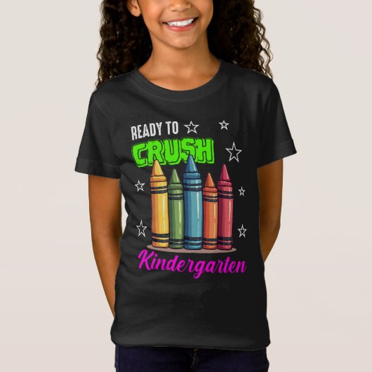 T-Shirt Prêt à écraser la maternelle Crayons Tee (Devant)