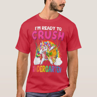 T-shirt Prêt À Écraser La Maternelle Dabbing Unicorn Back 
