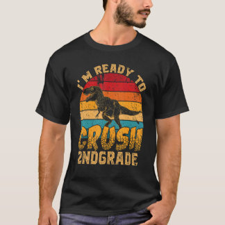 T-shirt Prêt À Écraser Le 1Er Jour De L'École Dinosaure