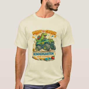 T-shirt Prêt à écraser le camion dinosaure de maternelle
