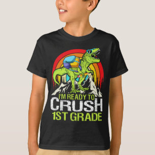 T-shirt Prêt À Écraser Le Dinosaure De 1Ere Année À L'Écol