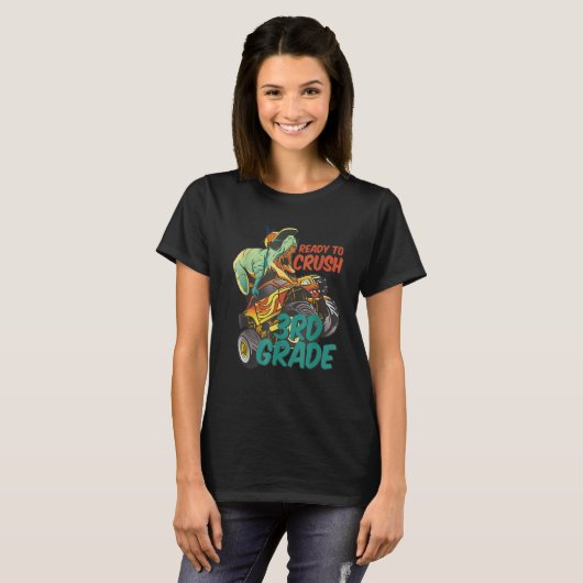 T-shirt Prêt À Écraser Le Monstre Rex Dinosaur 3E Grade (Devant entier)