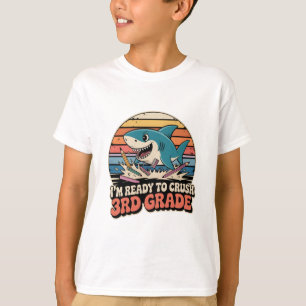 T-shirt Prêt à écraser le requin de 3e année rétro Splash
