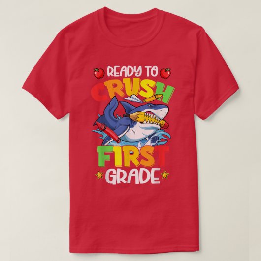 T-shirt Prêt À Écraser Le Requin De Première Année De 1Ère (Design devant)