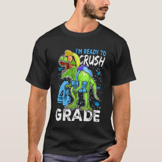 T-shirt Prêt à écraser le T Rex de 4e année Dinosaure Reto