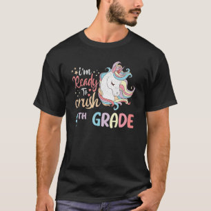 T-shirt Prêt À Écraser Les Filles De 4E Année Unicorne Ret
