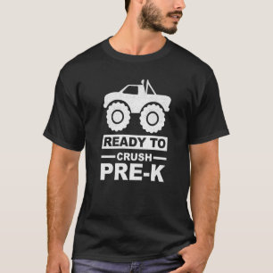 T-shirt Prêt À Écraser Pré K Boys Monster Truck Retour À S