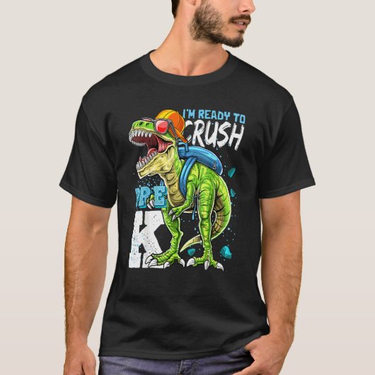 T-shirt Prêt À Écraser Pré K Rex Dinosaur Retour À L'École (Devant)