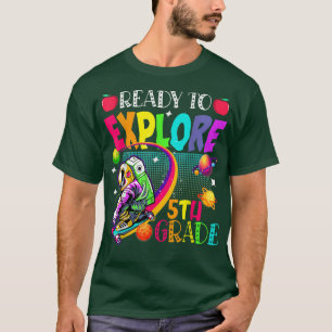 T-shirt Prêt à explorer l'astronaute de patinage de 5e ann