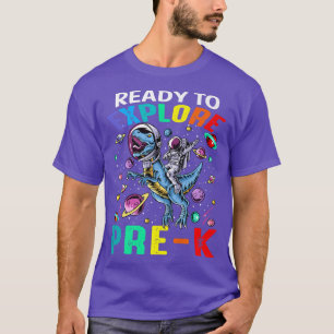 T-shirt Prêt À Explorer L'Espace Dinosaure De L'Astronaute