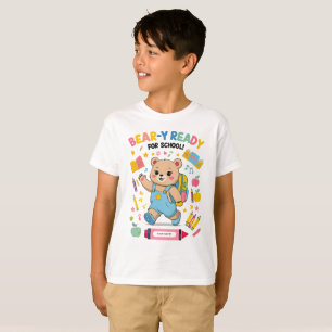 T-shirt Prêt à l'ours pour l'école - Jardin d'enfants mign