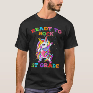 T-shirt Prêt À Rocher 1Er Grade Dabbing Unicorn Retour À S