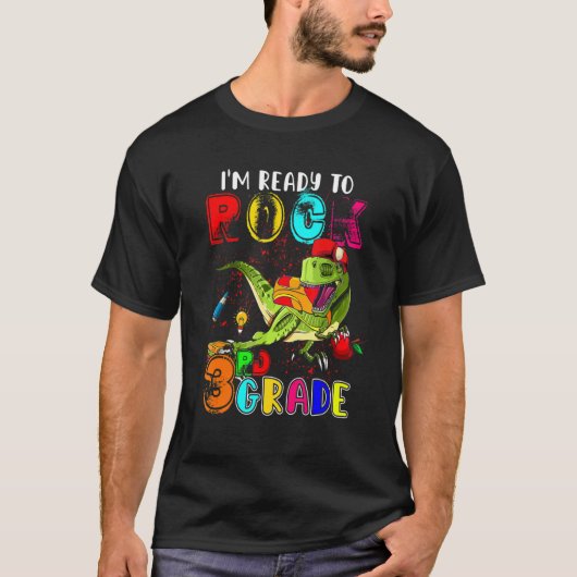 T-shirt Prêt À Rocher 3E Classe Rex Dinosaur Sac D'École (Devant)