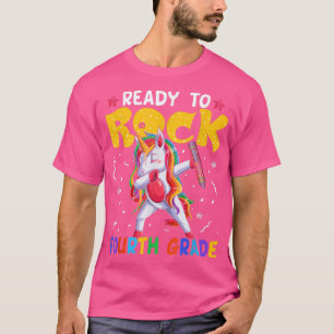 T-shirt Prêt À Rocher 4E Grade Dabbing Unicorn Enseignant