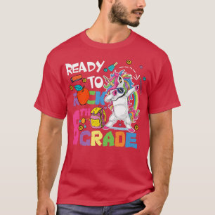 T-shirt Prêt À Rocher 8E Classe Cute Unicorn Dabbing Huit
