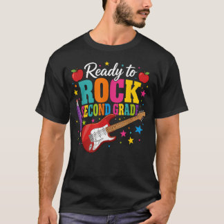 T-shirt Prêt à Rock Filles Garçons Guitare Dos Deuxième An