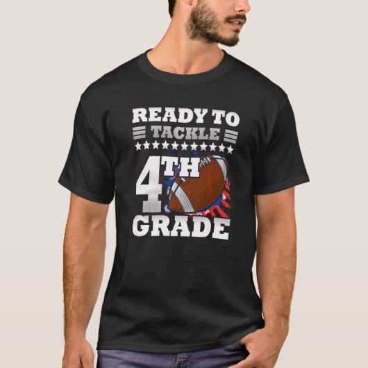 T-shirt Prêt À S'Attaquer 4E Année Retour À L'École Nous F (Devant)