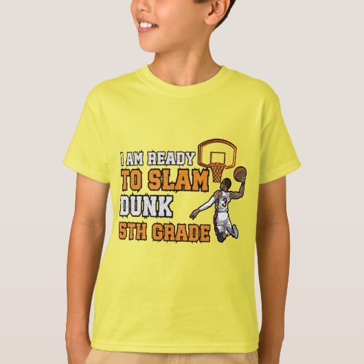 T-shirt Prêt à Slam Dunk 5e année 1er jour d'école (Devant)