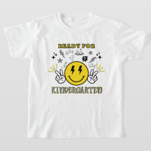 T-shirt Prêt pour jardin d'enfants rose Retro Smiley Face