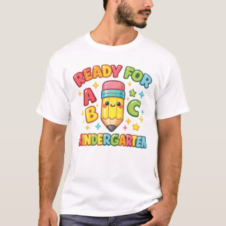 T-shirt Prêt pour la maternelle Crayon arc-en-ciel ABC mig