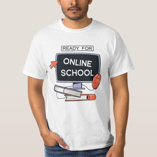 T-shirt Prêt pour l'école en ligne (Devant)