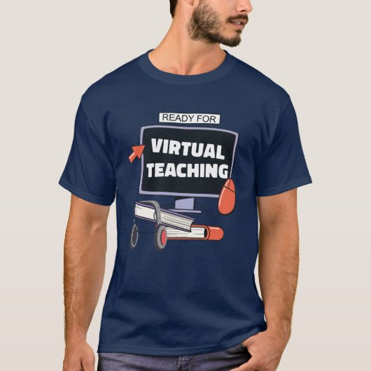 T-shirt Prêt pour l'enseignement virtuel (Devant)