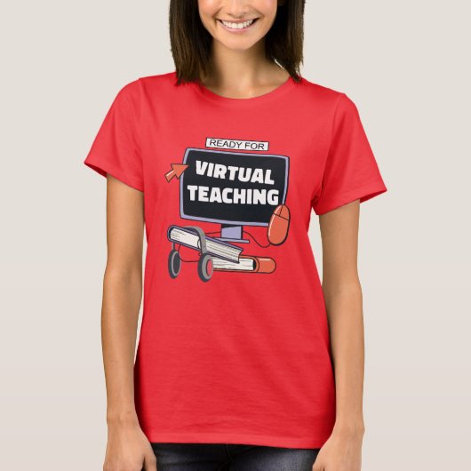 T-shirt Prêt pour l'enseignement virtuel (Devant)