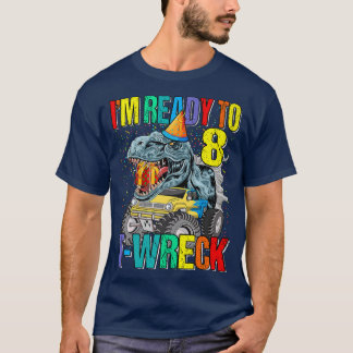 T-shirt Prêt Pour L'Éreck 8 Dinosaures Monster Truck 8e Bi
