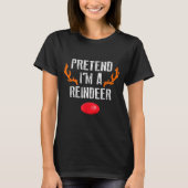 T-shirt Pretend I'm A Reindeer Funny Lazy Christmas Mens W (Devant)