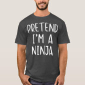 T-shirt Pretend Ninja Costume Halloween Lazy Easy (Devant)